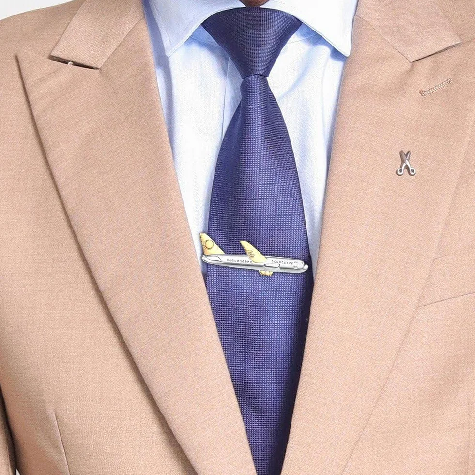 Pince À Cravate pour Hommes, Pinces À Cravate d'avion pour Hommes, Pince À Cravate d'avion Personnalisée, Pièces De Cravate De Chemise d'affaires pour Fête De Réunion De Mariage