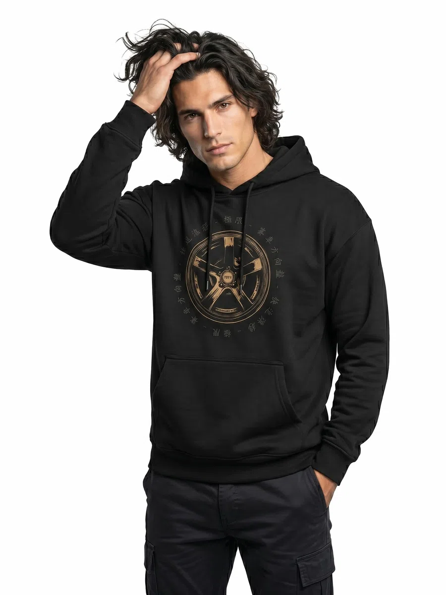 Makaya Sweat à Capuche Homme Racing avec Motif Jante Hoodie Tuning