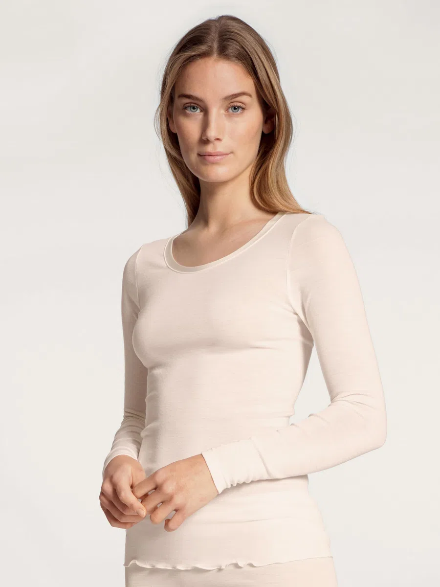 Calida Donna T-Shirt à Manches Longues avec col roulé en Soie pour Femme
