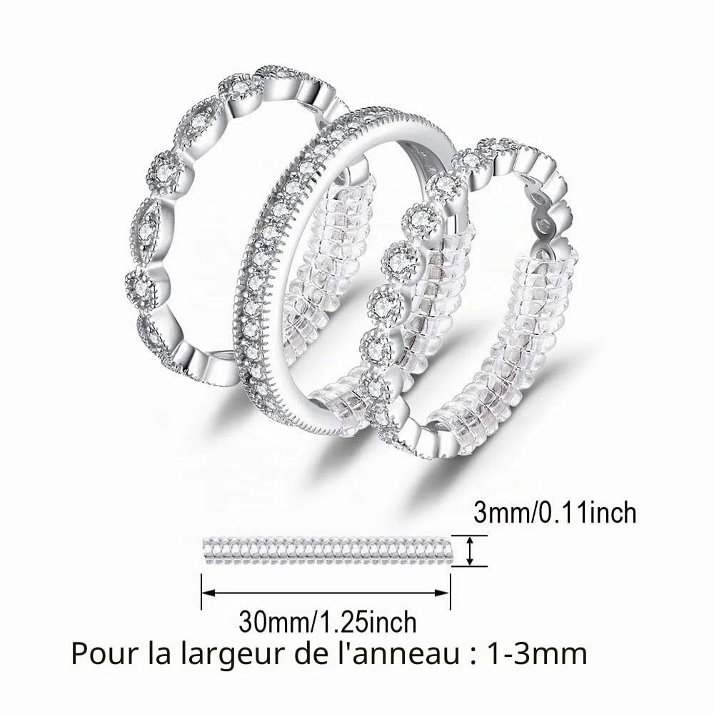 JewelryPalace 3 Éternité Band Empilable Zircone Cubique Bague Femme Argent 925, Marquise Lot de Bague de Fiançailles Femme Plaqué Or Jaune Or Rose, Infini Bagues Mariage Promise Alliance, Bijoux Femme