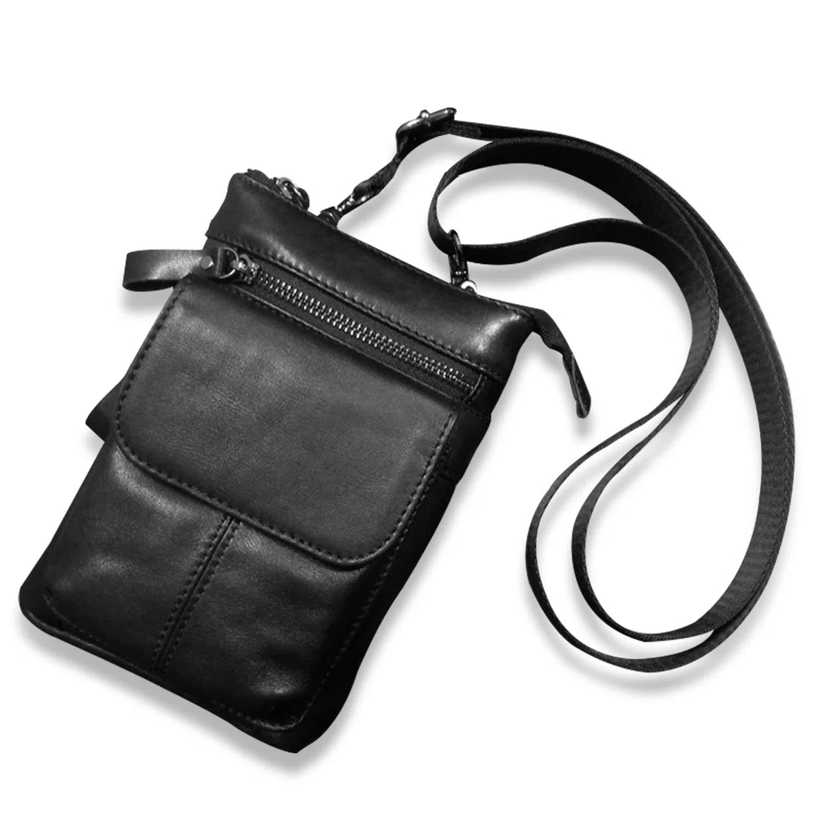 FANDARE Petit Sacs bandoulière Sac Sacoche Banane, Homme Crossbody Bag Sac d'épaule Sac de Taille, Cuir Sac de Messager pour Phone, Escalade, Jogging, Randonnée, Voyage