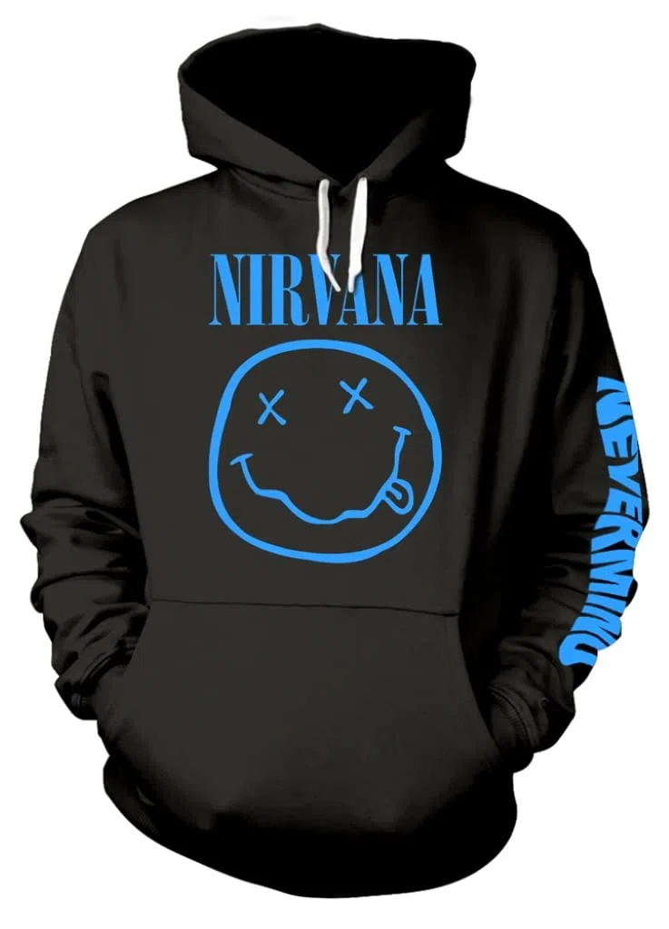 Nirvana 'Nevermind Smile' (Black) Pull Over Hoodie (Medium)