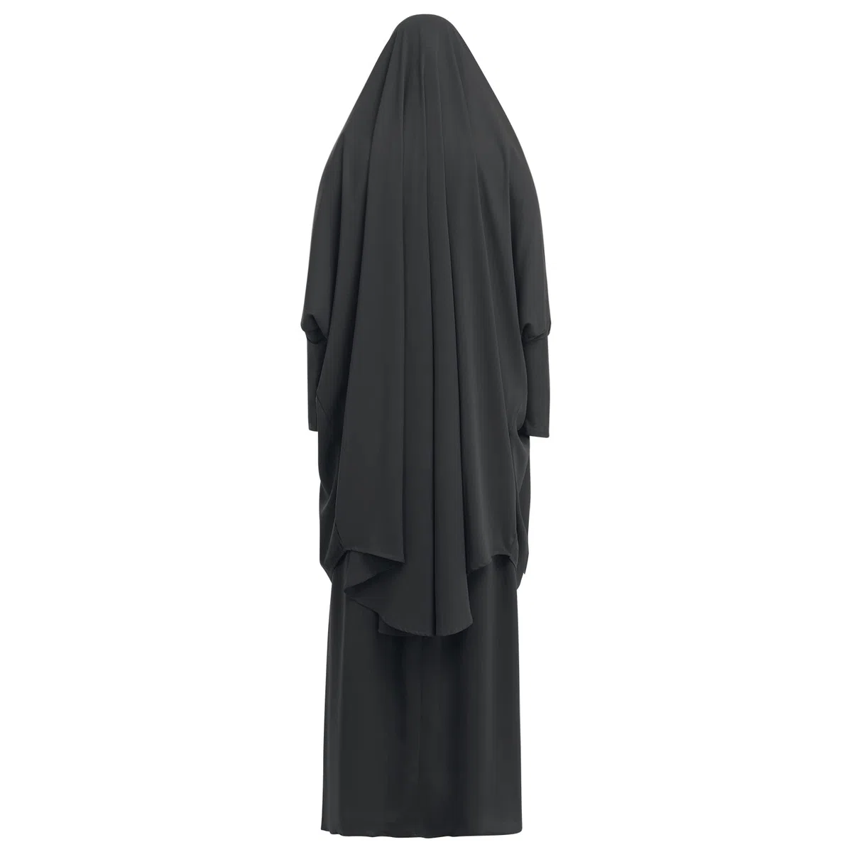 IWEMEK Robe Musulmane Femme Abaya Tenue de Prière avec Khimar Hijab Caftan Marocain Dubai Arabe Islamique Moyen-Orient Jellaba Kabyle Mariage Soirée Ramadan 2 Pièces Taille Unique