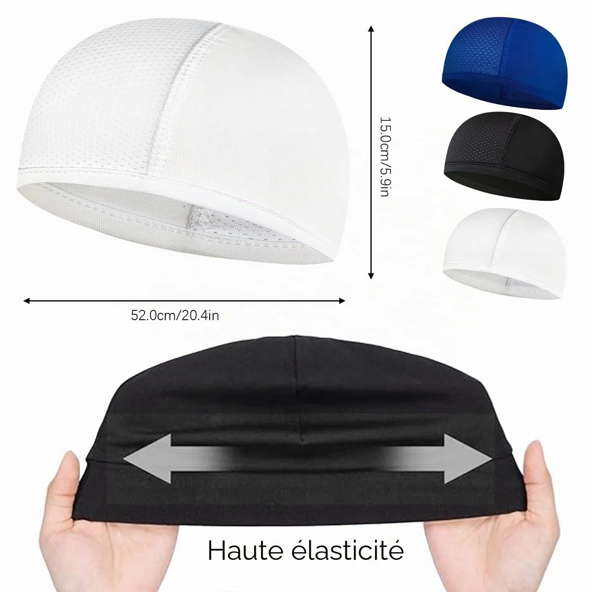 SSKHE 3 Pièces Bonnet Vélo Été, Calotte Doublure De Casque Respirant, Sous Casque Moto pour Le Cyclisme, La Course à Pied, Le Baseball Et La Moto