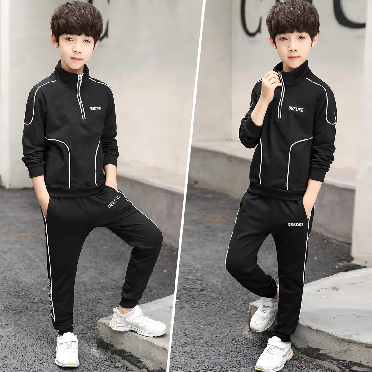 Survêtement Enfant Garçon Costume Jogging Ensemble de Sport 2pcs Sweatshirt + Pantalons Sportswear Décontracté