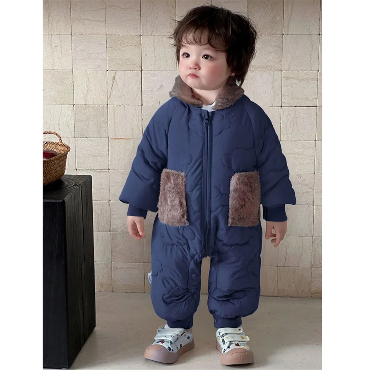 Combinaison Bebe Combinaison Pilote Bébé Couverture De Portage Ensemble Garçon Hiver Ski Manteau Gigoteuse 0 3 Mois Body Combi Garcon Vetement Fille Combipilote sous Thermique Neige Épaissie Polaire