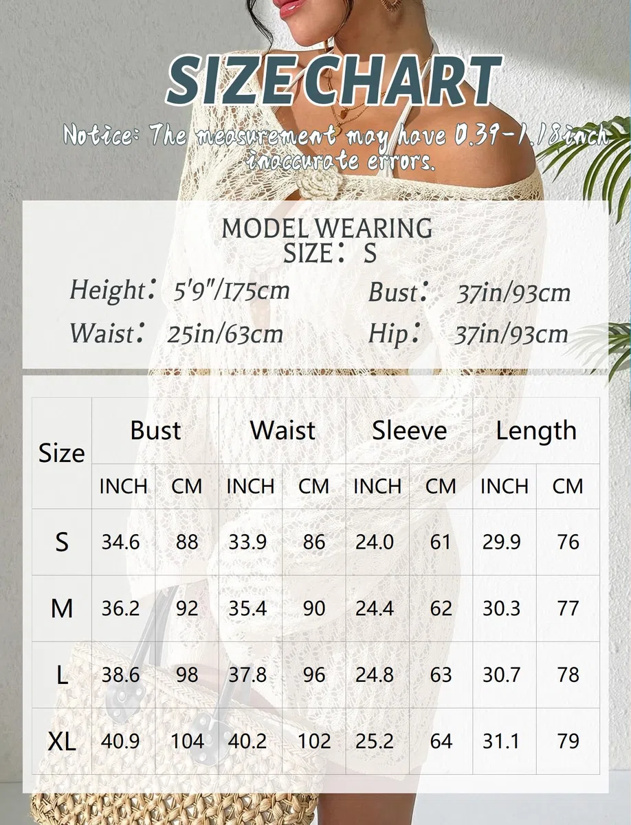 FEOYA Robe de Plage Femme Crochet Maillots de Bain Cover Up Bohême Paréo Ete Tunique Col V Bikini Cover Up Beachwear
