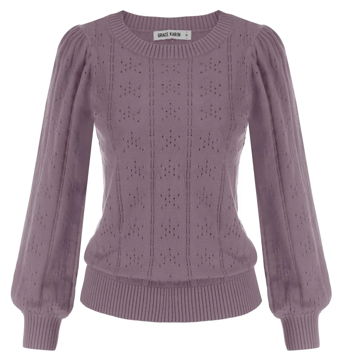 GRACE KARIN Femmes Chandails Pull Sweatshirt Manche Longue Col Rond Hiver Chaud Chic et Elegant