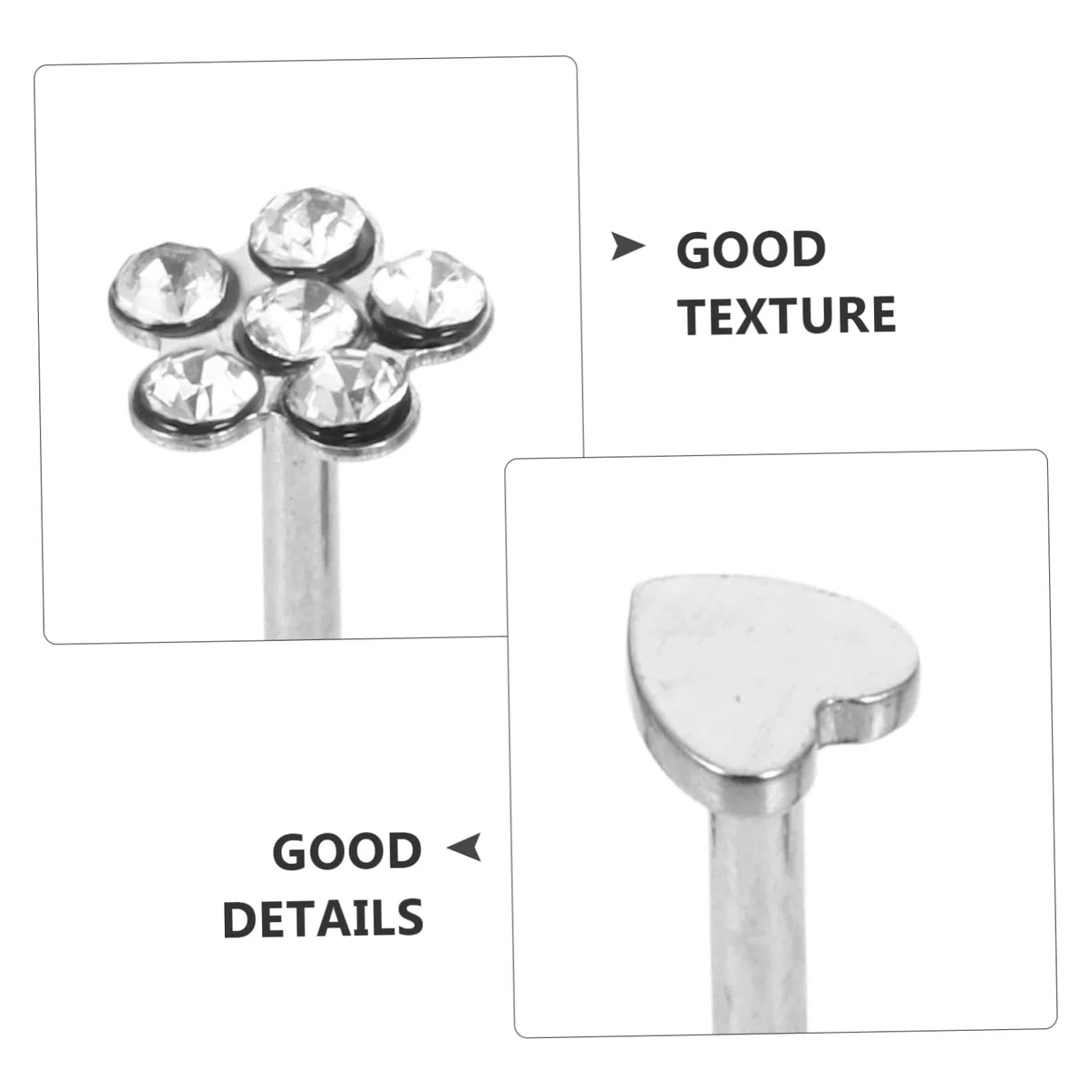 VICASKY Set de 5 Bijoux de Piercing en Acier Inoxydable Zirconium Argenté