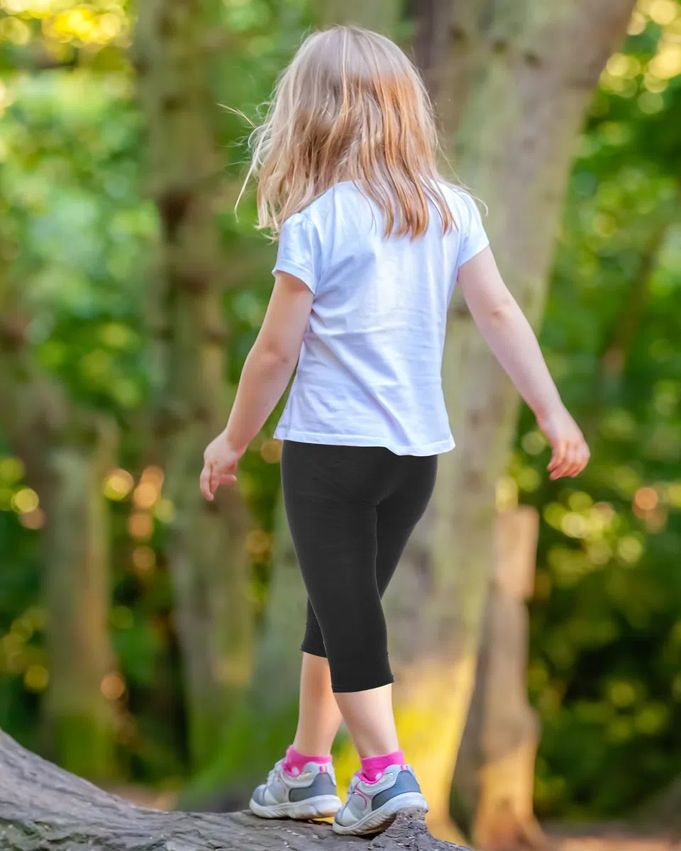Lot de 6 leggings capris pour filles - Legging court d'été pour l'école