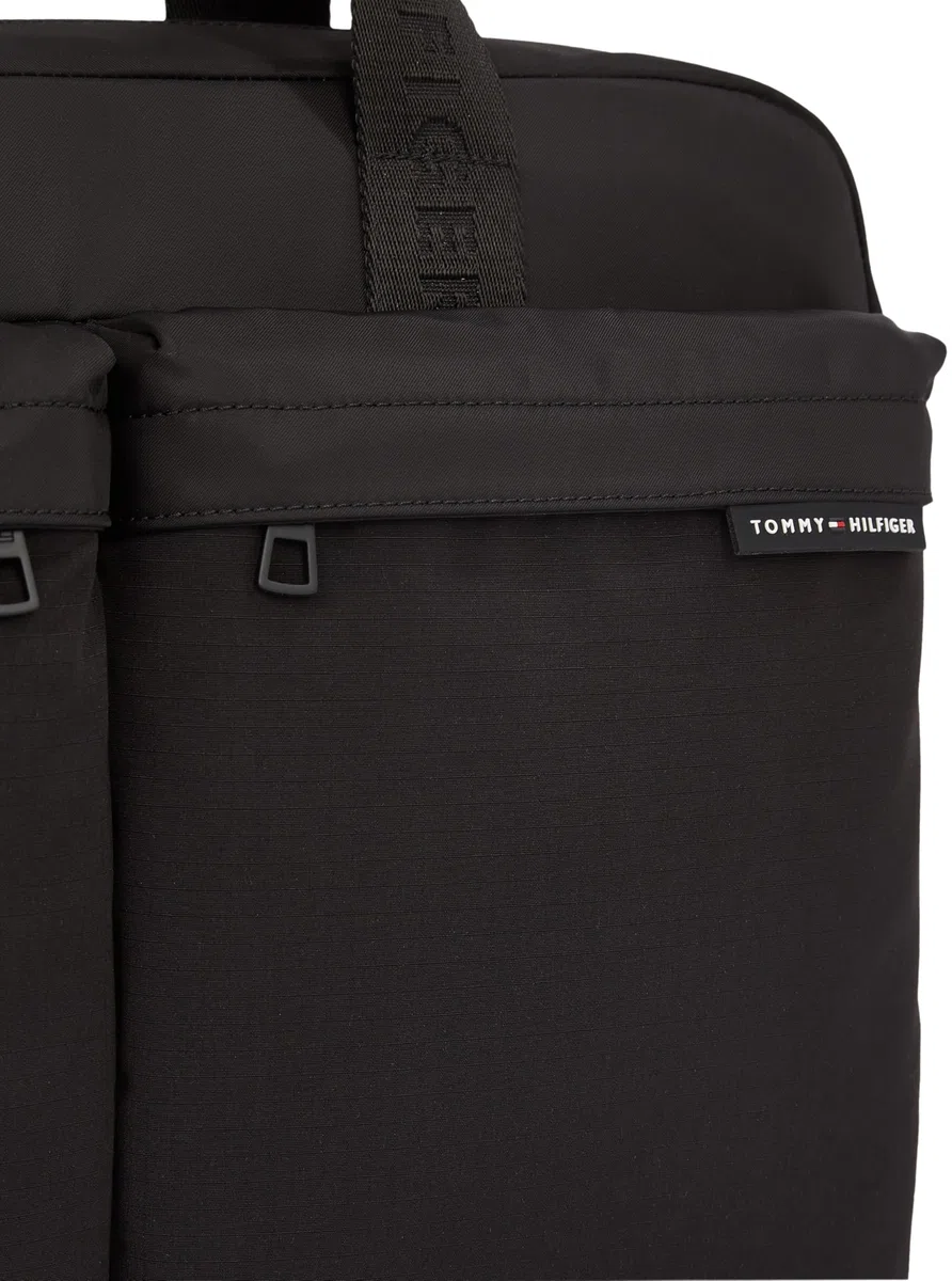 Tommy Hilfiger Sac pour Ordinateur Portable Homme Element Repreve Bandoulière Amovible, Noir (Black), Taille Unique