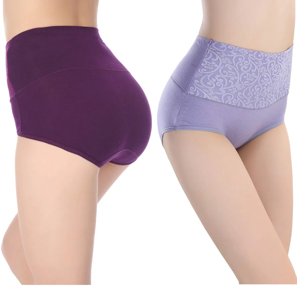 Slips pour Femmes sous-vêtements contrôle du Ventre Culottes en Coton Taille Haute Dames Culottes Souples Extensibles sous-vêtements Multipack