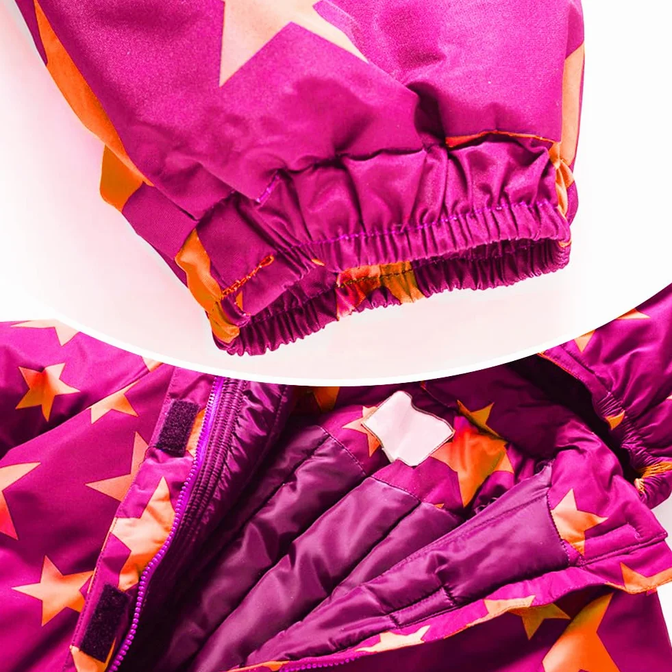Combinaison de Ski Fille à Capuche Coupe-vent Imperméables Enfant Combinaisons de Neige Chauds Garçon Vêtements de Ski