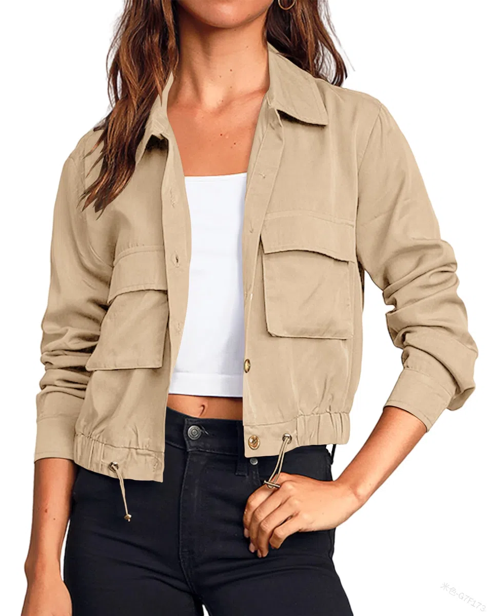 Cicy Bell Veste mi-saison pour femme - Veste courte pour le printemps - Veste d'été légère - Parka courte - Veste d'automne