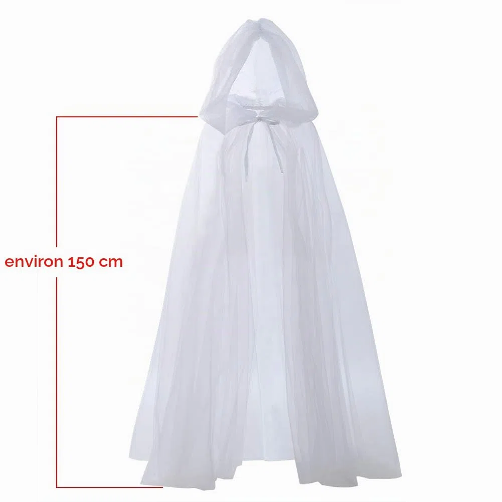 GRACEART Médiévale Sorcier Diable Tüll Cape Halloween Manteaux à Capuche Poncho avec Capuchon Longue Déguisement