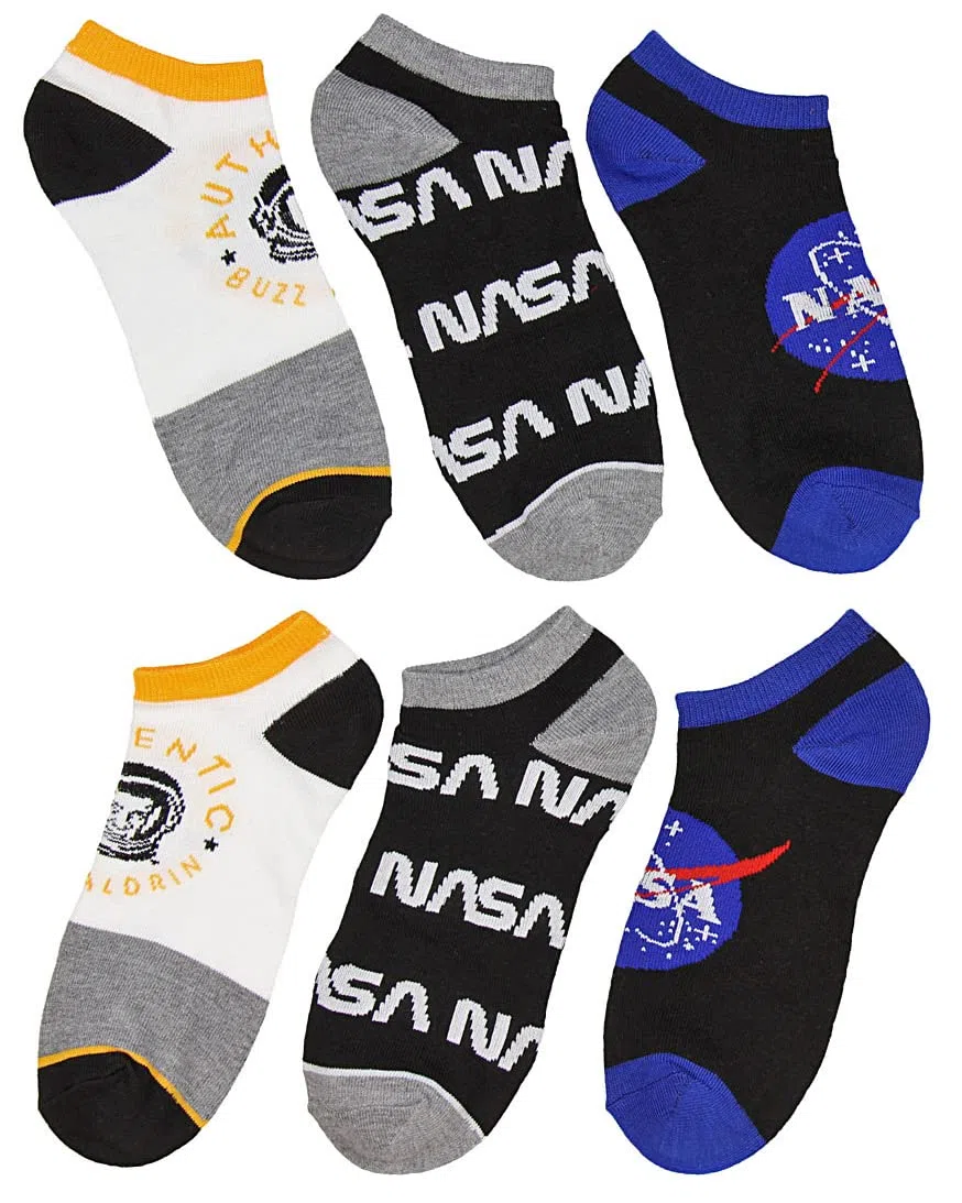 Bioworld Le thème de la NASA, Buzz Aldrin No-Show Socquettes 5 paire Set