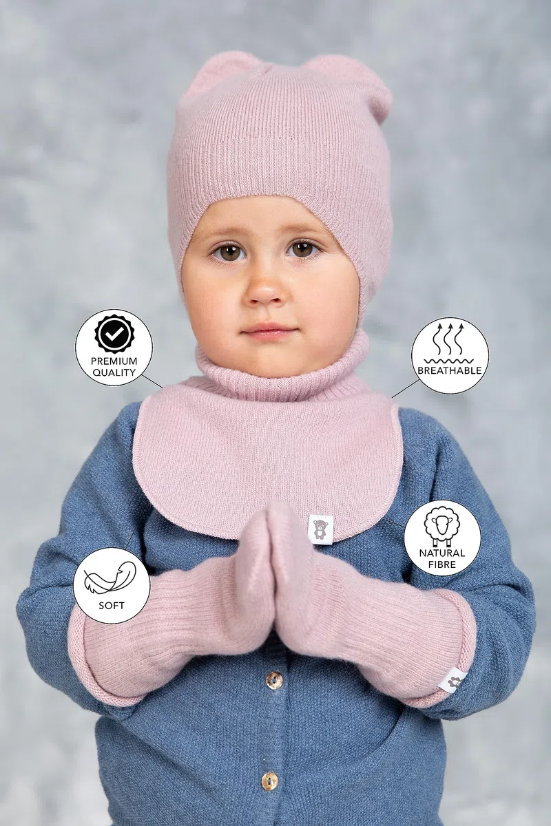 Écharpe tubulaire en laine pour enfants, super douce et chaude, tricotée, pour protéger le cou en automne et en hiver, écharpe coulissante de couleur rose – filles garçons 3 – 10 ans