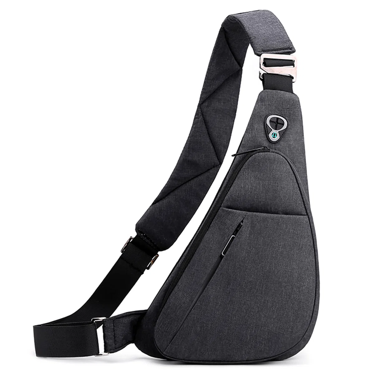 VARLIVOO Sac de Poitrine Homme, Petit Sacoche Bandouliere Sac à Bandoulière Antivol Imperméable pour Voyage Randonnée Cyclisme Sports Noir C
