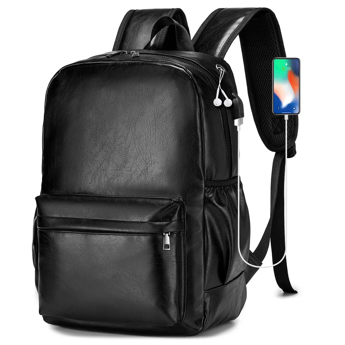 SPAHER Bagage Cabine 40x30x20 Wizzair Vueling 15,6Pouces Sac à Dos en Cuir pour Ordinateur Portable Unisexe Sac d'école Randonnée Voyage Affaires Bagages en Plein air Collège pour Hommes Femmes