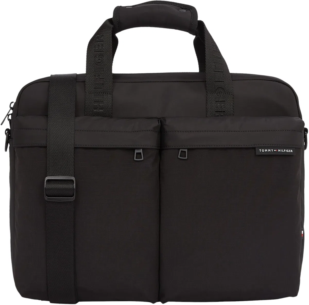 Tommy Hilfiger Sac pour Ordinateur Portable Homme Element Repreve Bandoulière Amovible, Noir (Black), Taille Unique