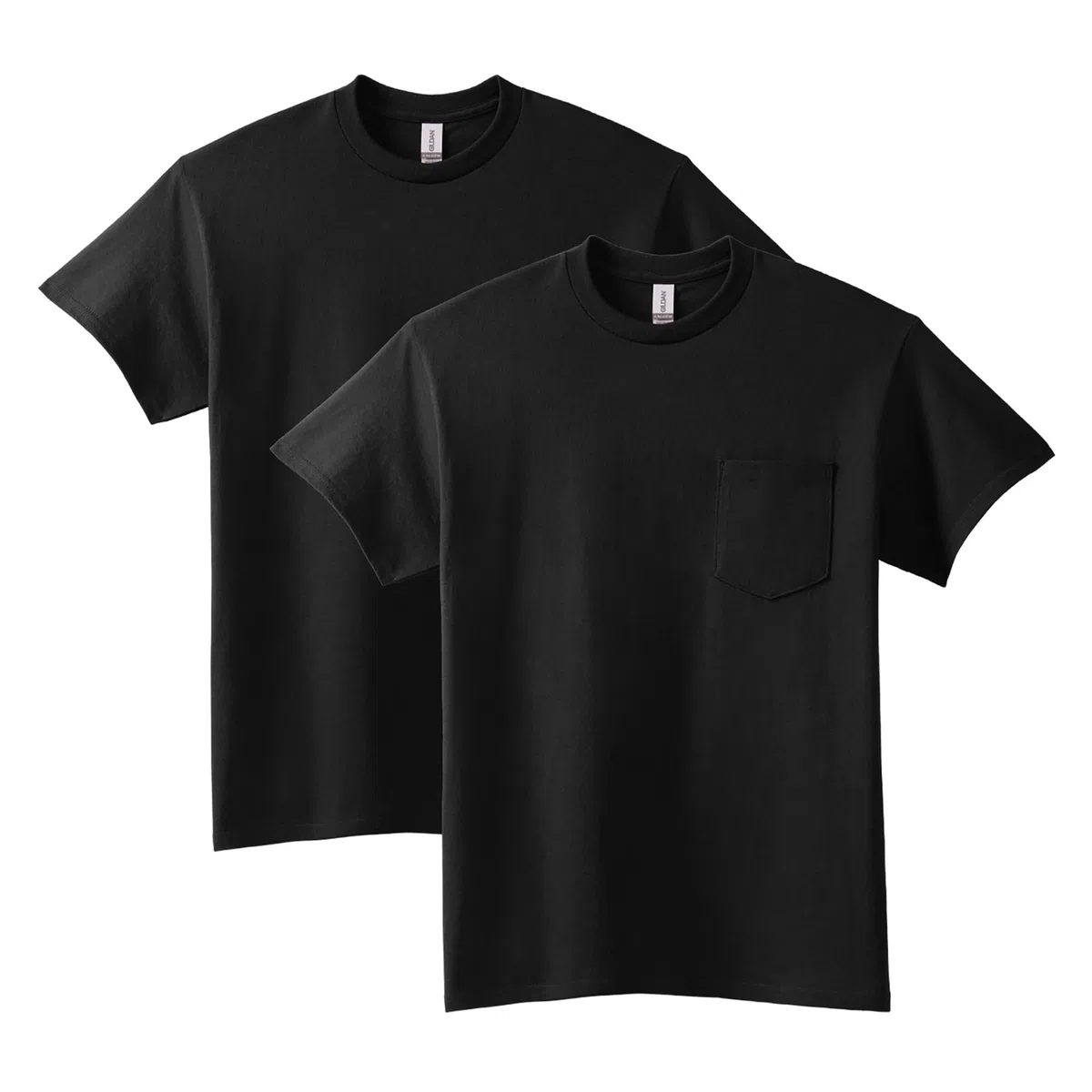 Gildan Lot de 2 T-Shirts en Coton Ultra avec Poche pour Adulte Chemise Homme (Lot de 2)