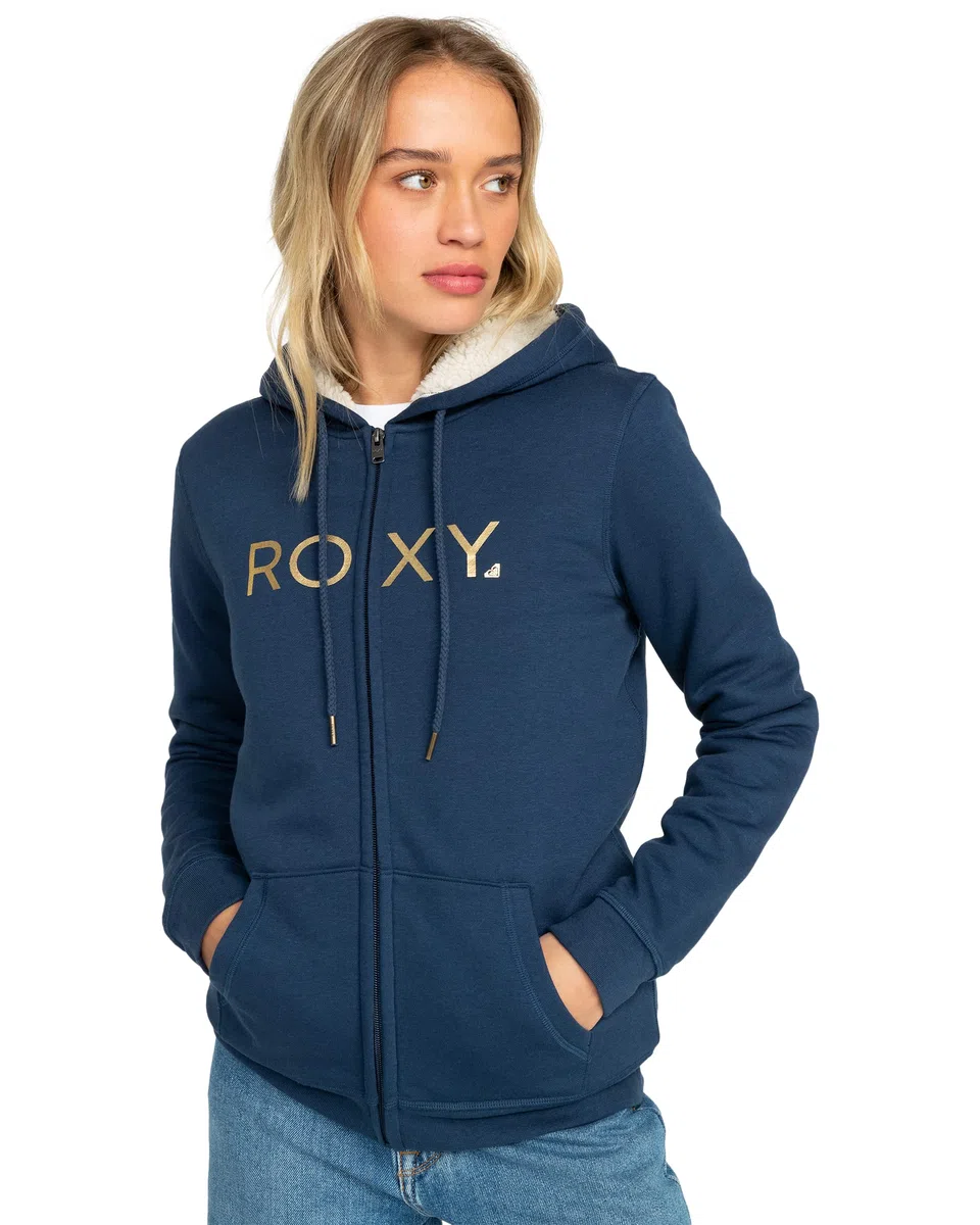 Roxy Itia Zip Sherpa Logo Pull Femme