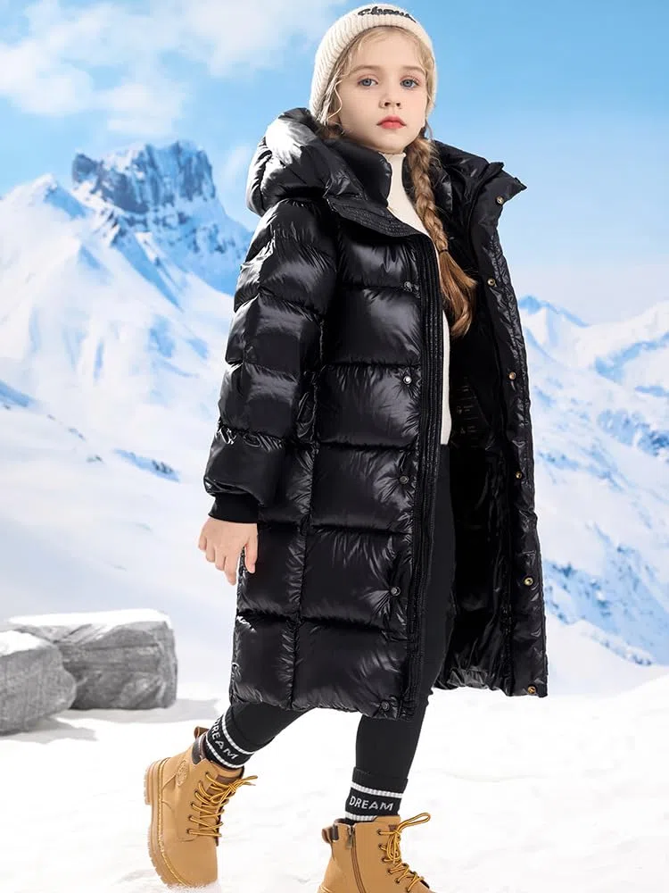 Veste d'hiver pour enfant fille parka d'hiver garçon avec capuche en fourrure Parka chaude d'extérieur Manteau d'hiver en duvet pour garçon Parka enfant fille Veste matelassée pour fille