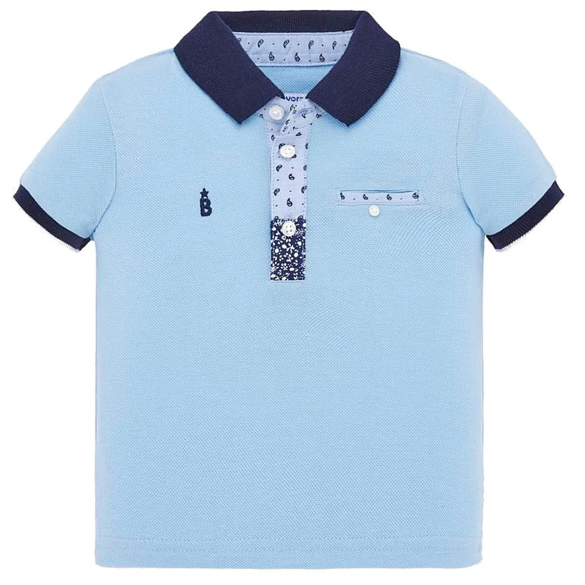 Mayoral 1146 Polo manches courtes pour bébé garçon - Bleu - 13 mois