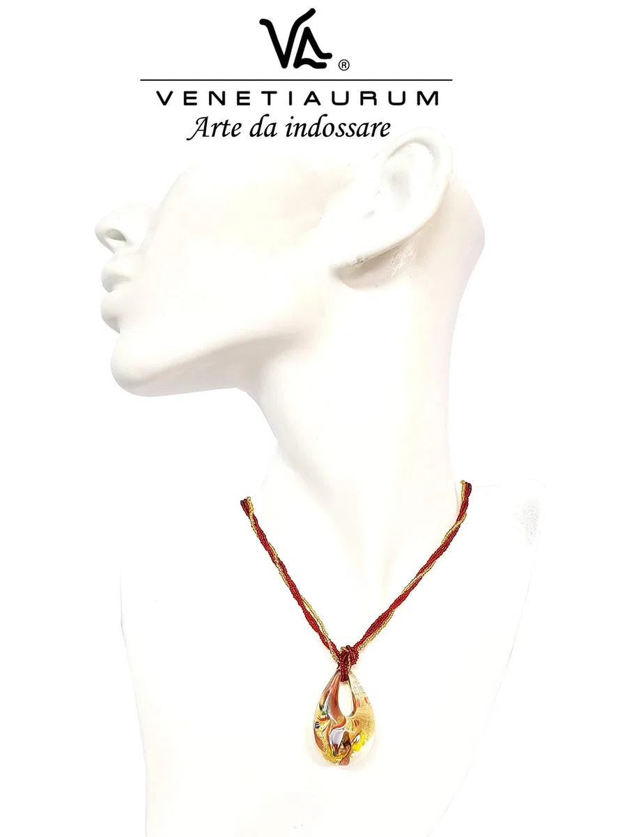 Venetiaurum - Collier pour femme en véritable verre de Murano et argent 925 - Bijou certifié Made in Italy