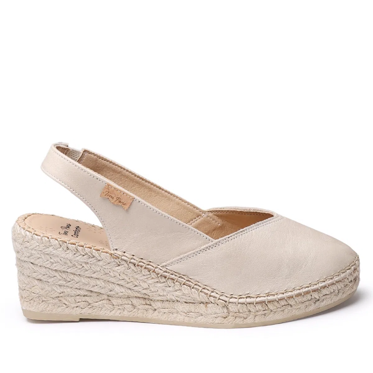 TONI PONS Termal Espadrilles pour femme en cuir avec talon compensé pour un ajustement plus large
