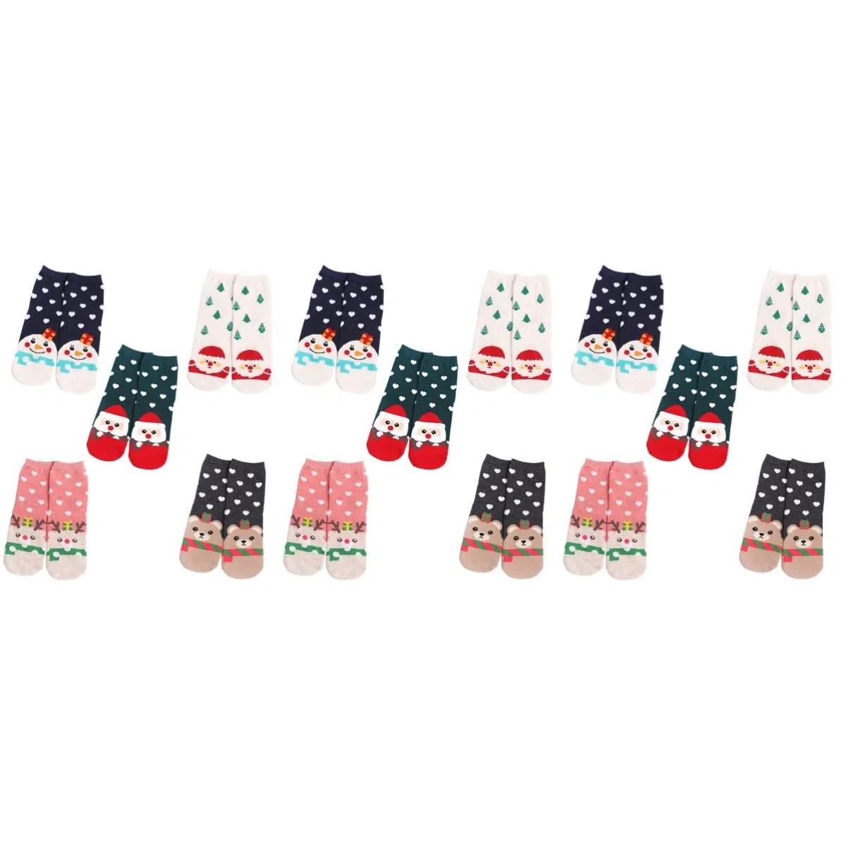 SHERCHPRY 15paires Chaussettes De Noël Douces Avec Motifs De Père Noël Et Renne Chaussettes -mollet Pour Femmes Pour Fêtes