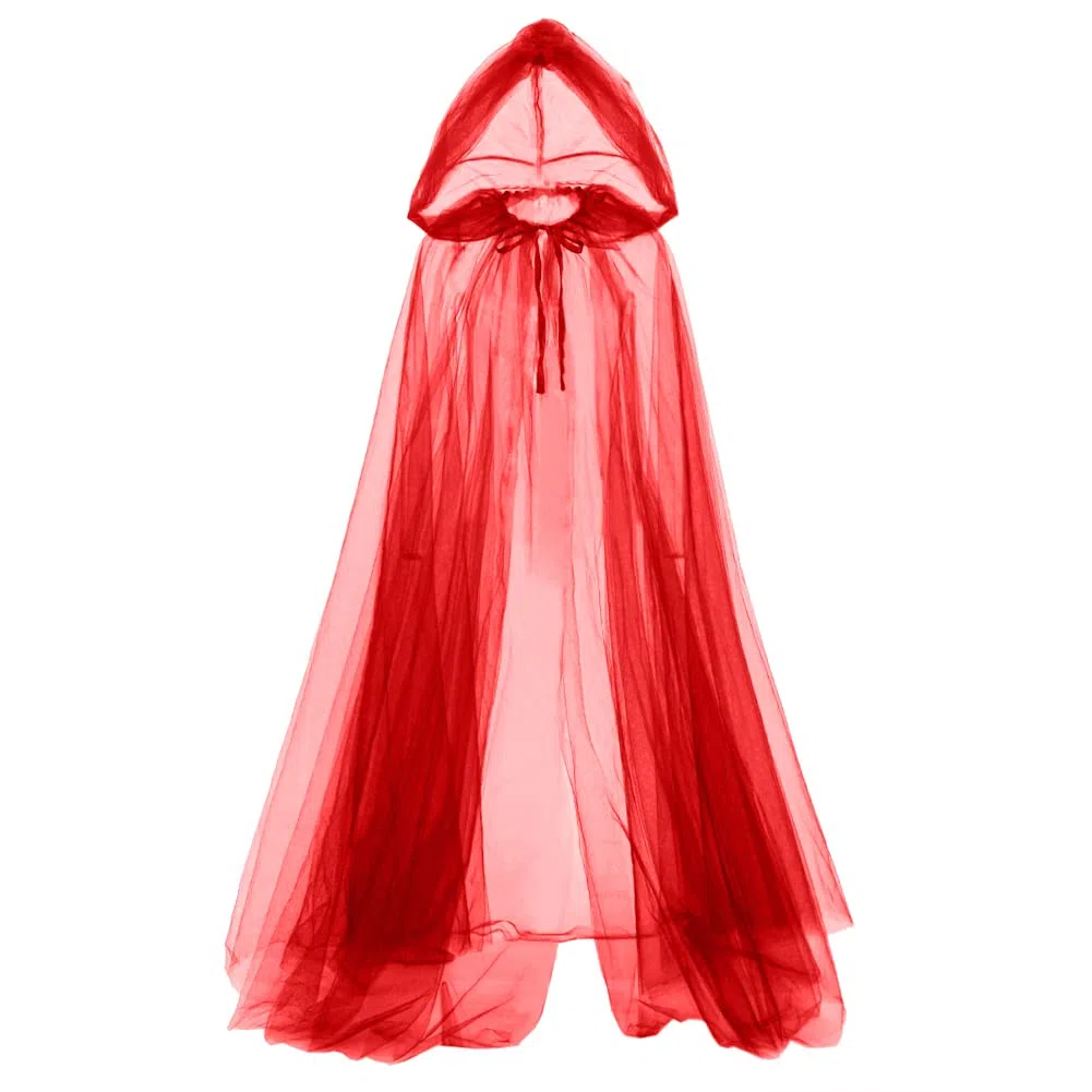 GRACEART Médiévale Sorcier Diable Tüll Cape Halloween Manteaux à Capuche Poncho avec Capuchon Longue Déguisement