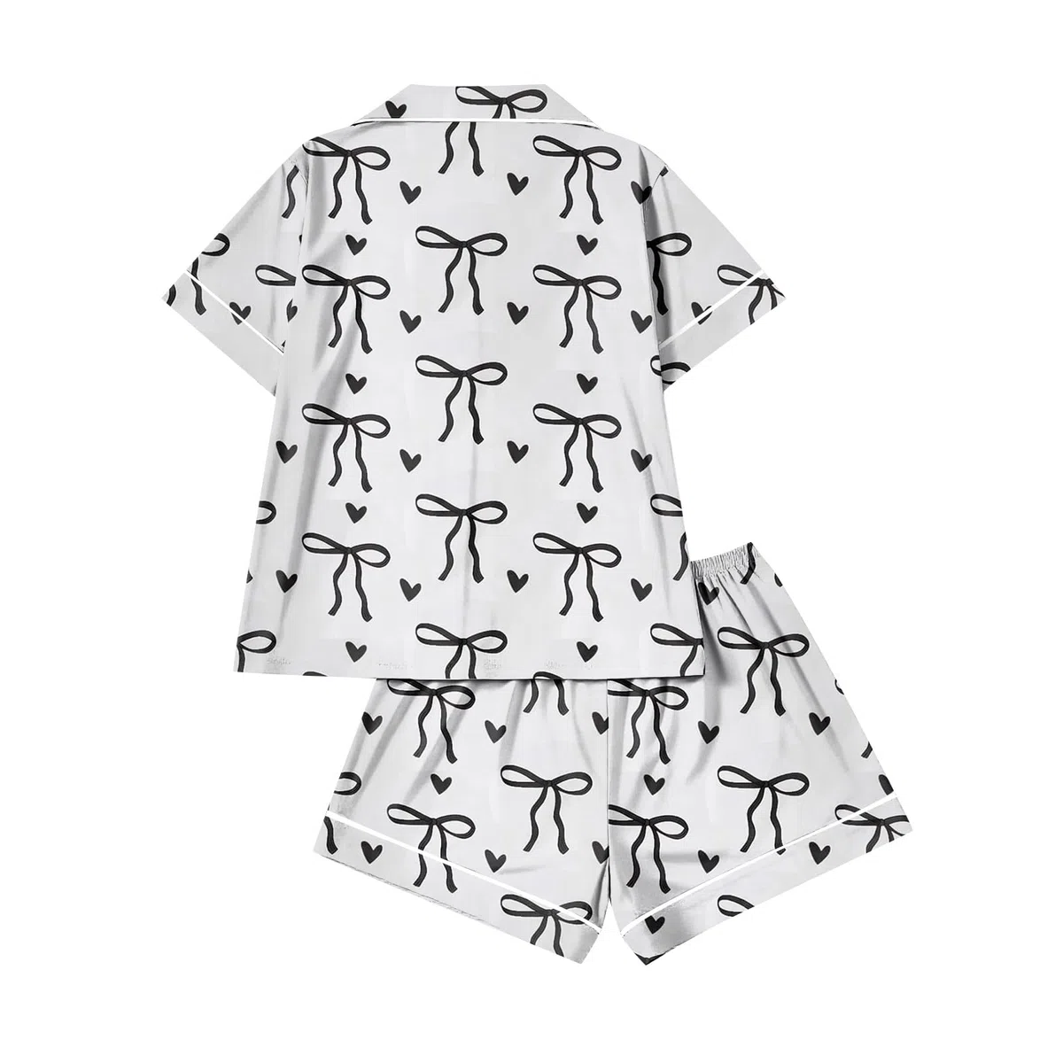 Pyjama Short Femme Grande Taille Deux Pièces Chemise à Manche Courte