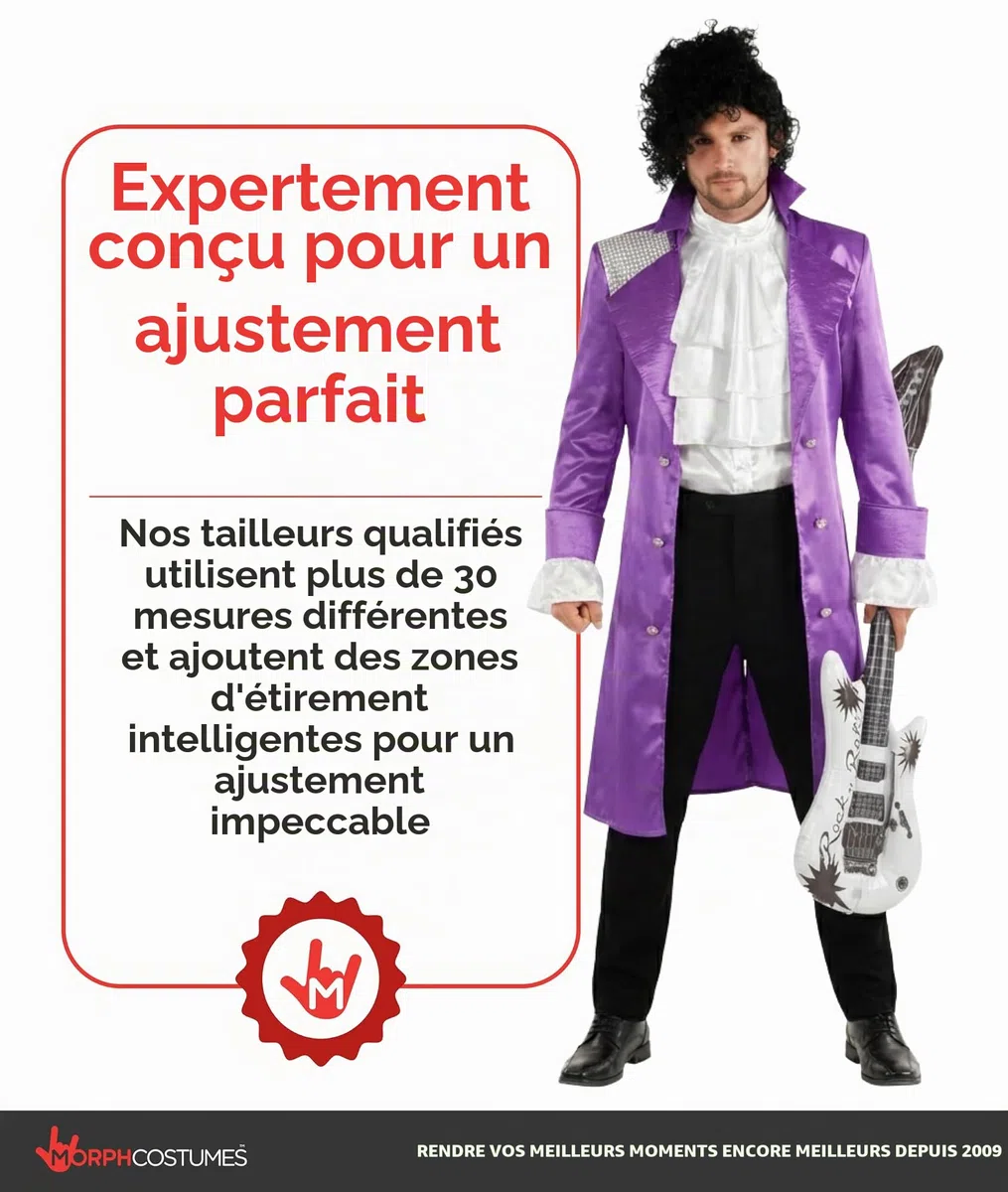 Morph Deguisement Chanteur Pop Homme, Costume Annees 80 Halloween