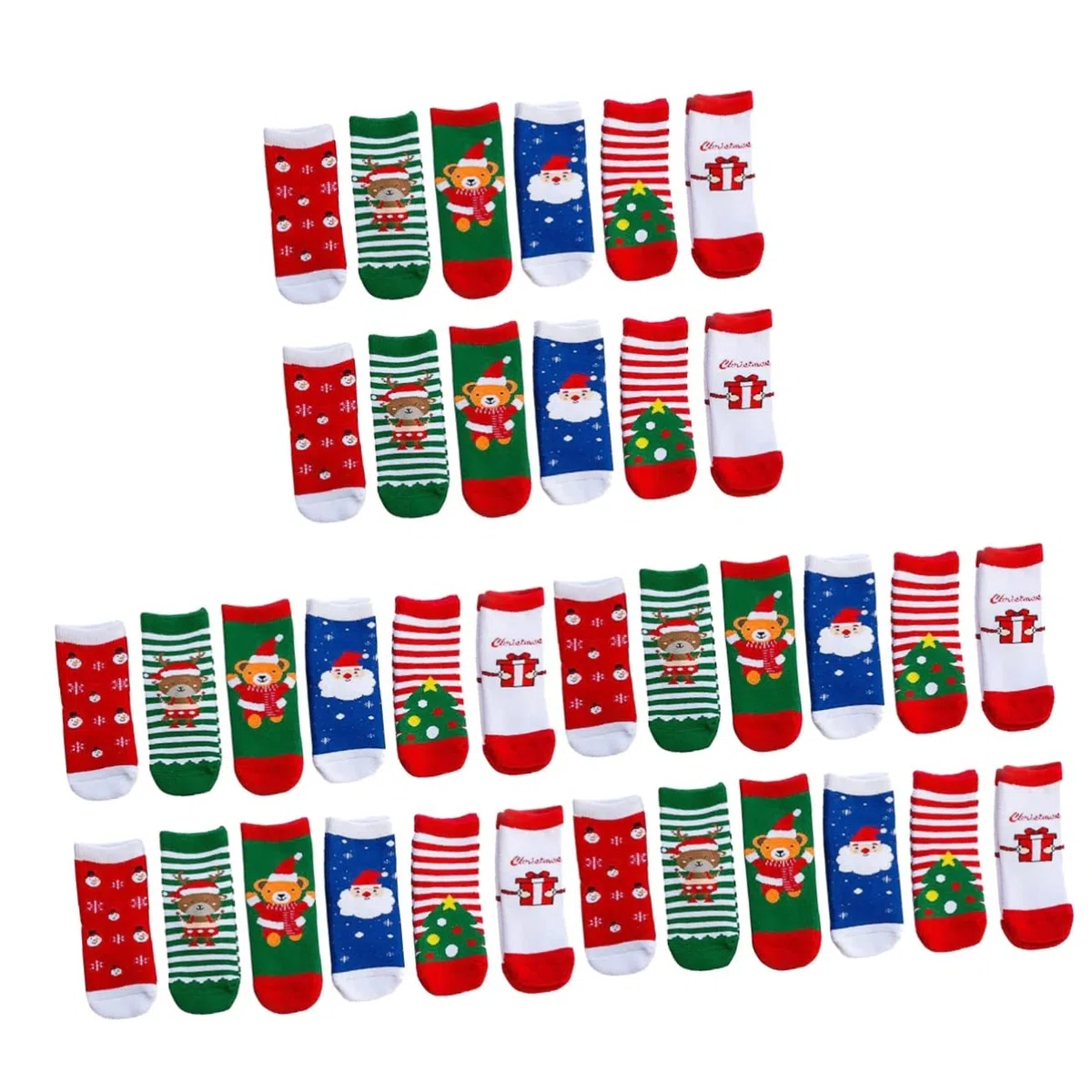 Amosfun 18paires Chaussettes Coton pour Garçon Fille Chaussettes De Antidérapantes Motifs De Chaudes pour Et Convient Aux Petits