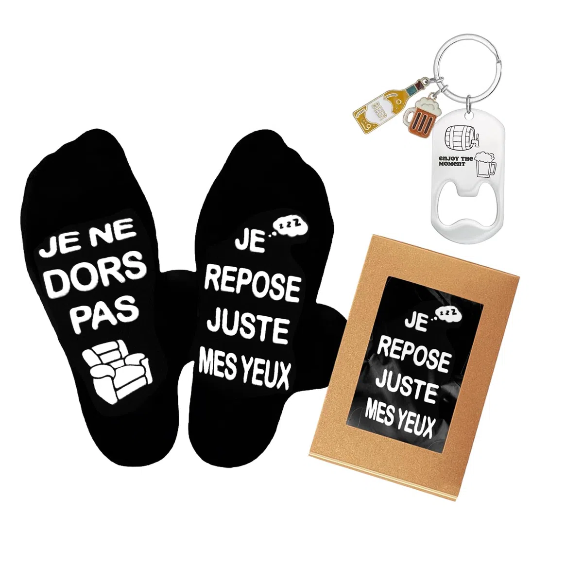 Cadeau Fete des Peres, 43-46 Chaussette Homme Humour, Chaussettes Antidérapantes,Idee Cadeau Fête des Pères Anniversaire,Cadeau Rigolo Humoristique,Cadeau Papa Grand Pere Son Mari Ado Garçon
