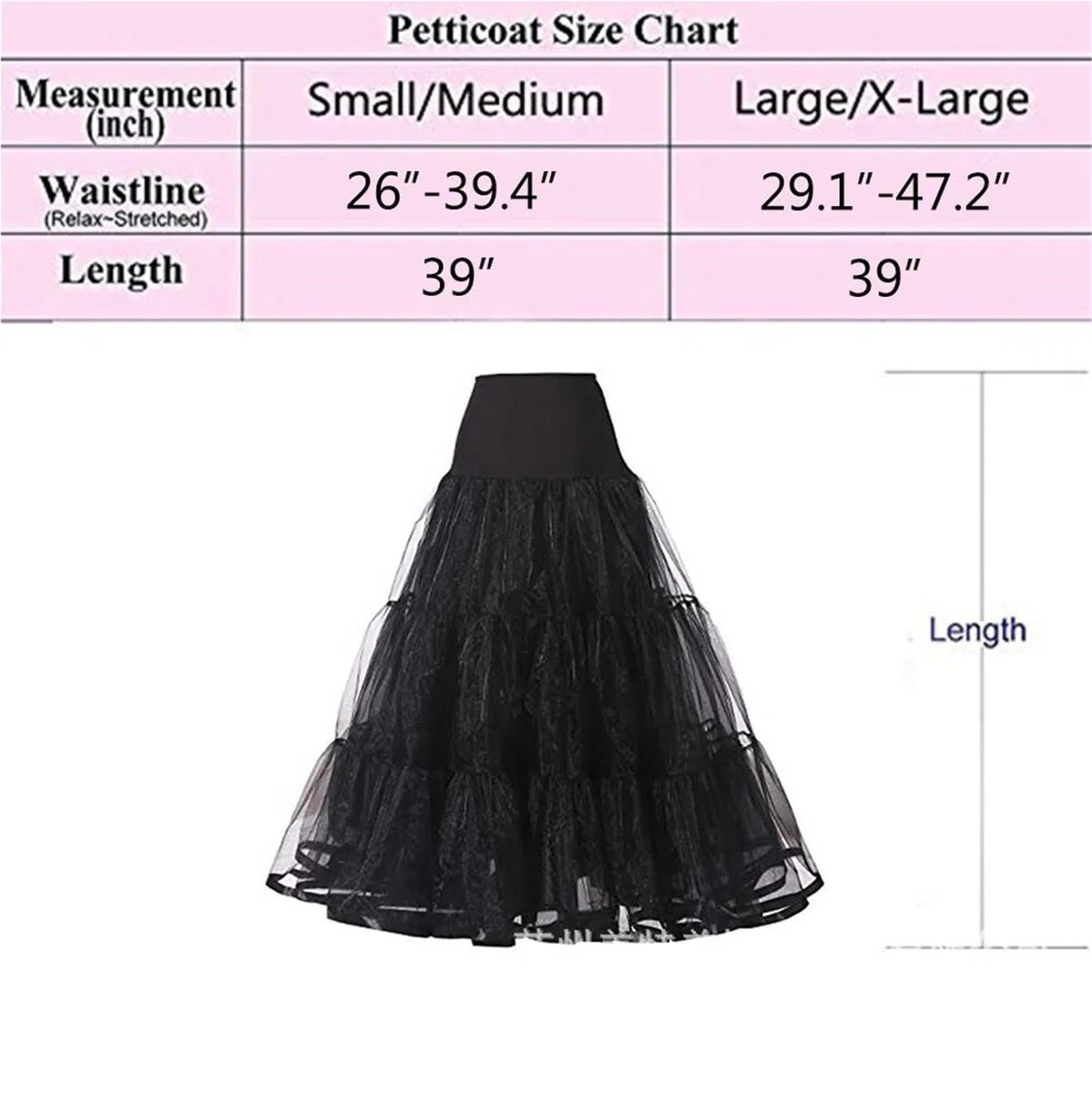 Jupon sous Robe Femme Jupon à Volants de 98 cm de Long, Crinoline, Vintage, for Robe de mariée, sous-Jupe, Tutu, balançoire, avec Bordure en Ruban(Purple,S-M)