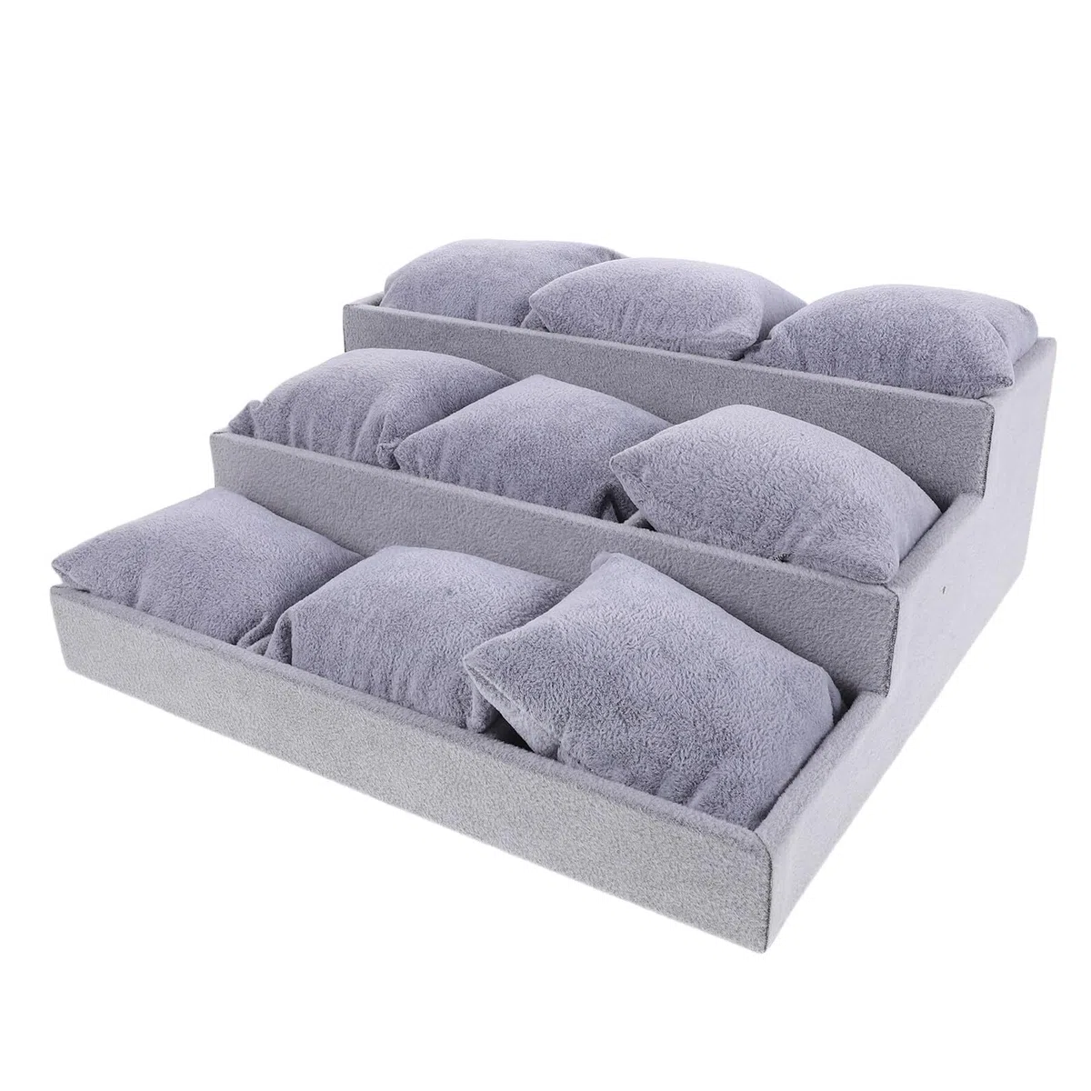 PACKOVE Plateau à Bijoux en Velours 3 Niveaux, 9 Compartiments
