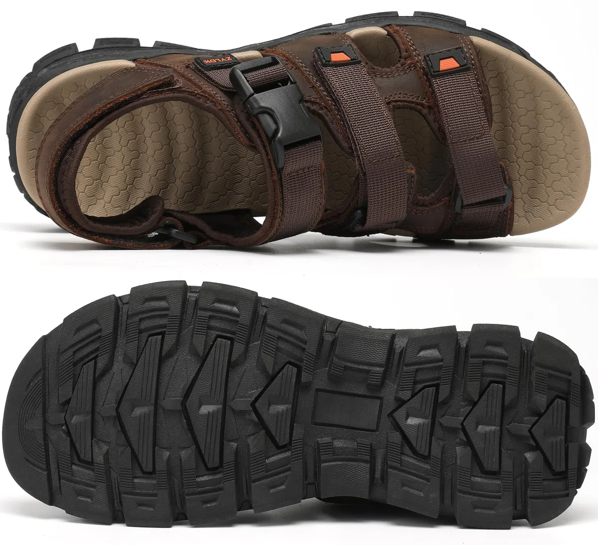 Sandales Homme Cuir Marche Randonnée Été Extérieur Bout Ouvert Chaussures de Sport Plage