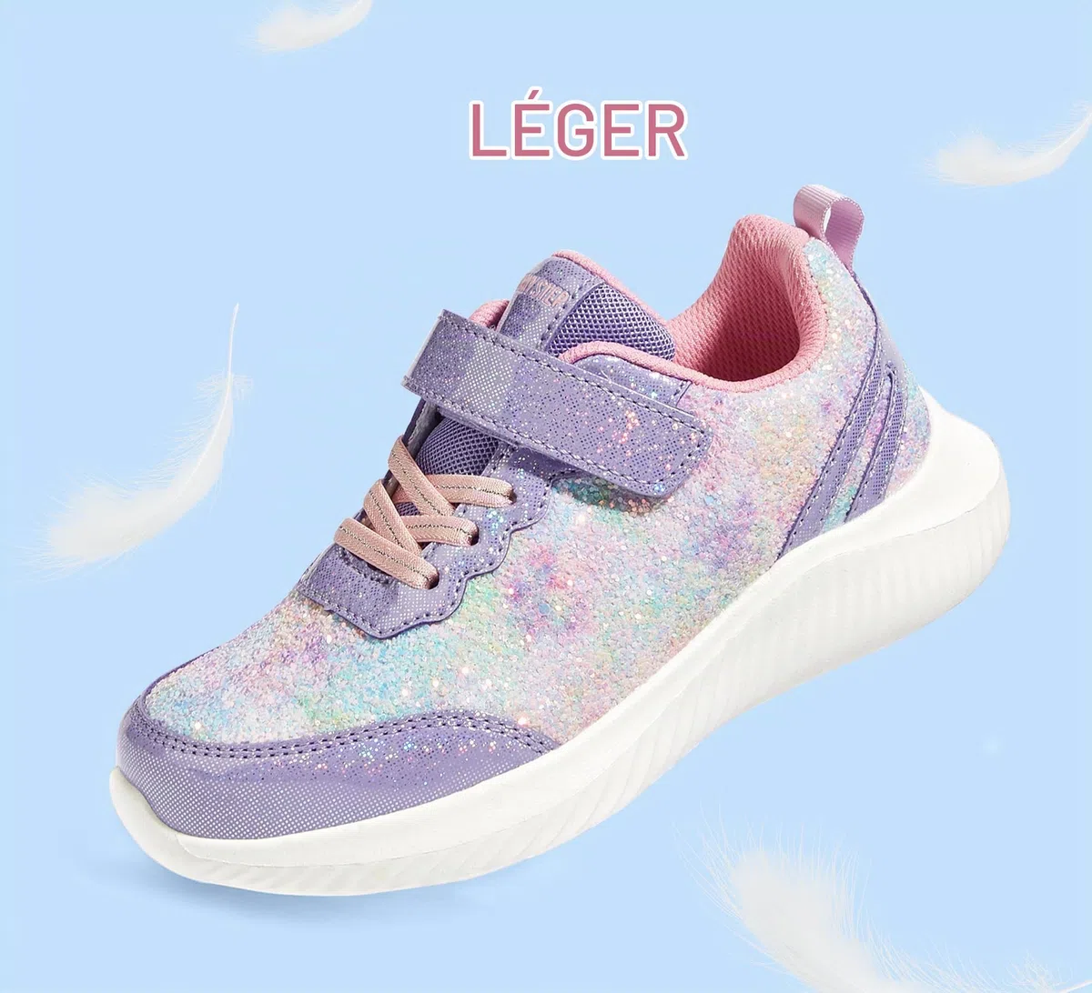 LUCKY STEP Baskets à pour Enfants Mode Étincelantes Princesse Tennis Brillants Chaussures de Sport à Sequins pour Enfants/Garçons/Filles