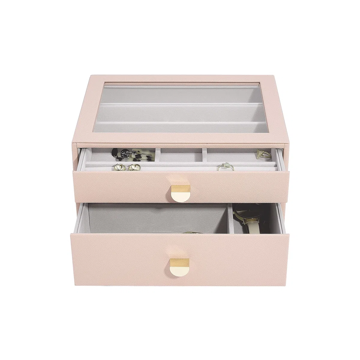 Stackers Blush Classic Jewellery Box - Set of 2 (with drawers)