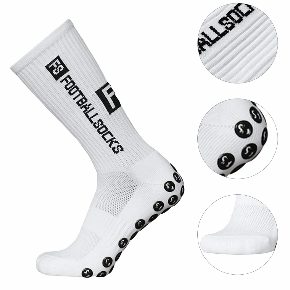 Lixada Chaussettes de Football pour enfant Chaussettes de Sport en Plein Air Compression Chaussettes Sportives Chaussettes Antidérapantes avec Poignées - 3/6 Paires (39-46)