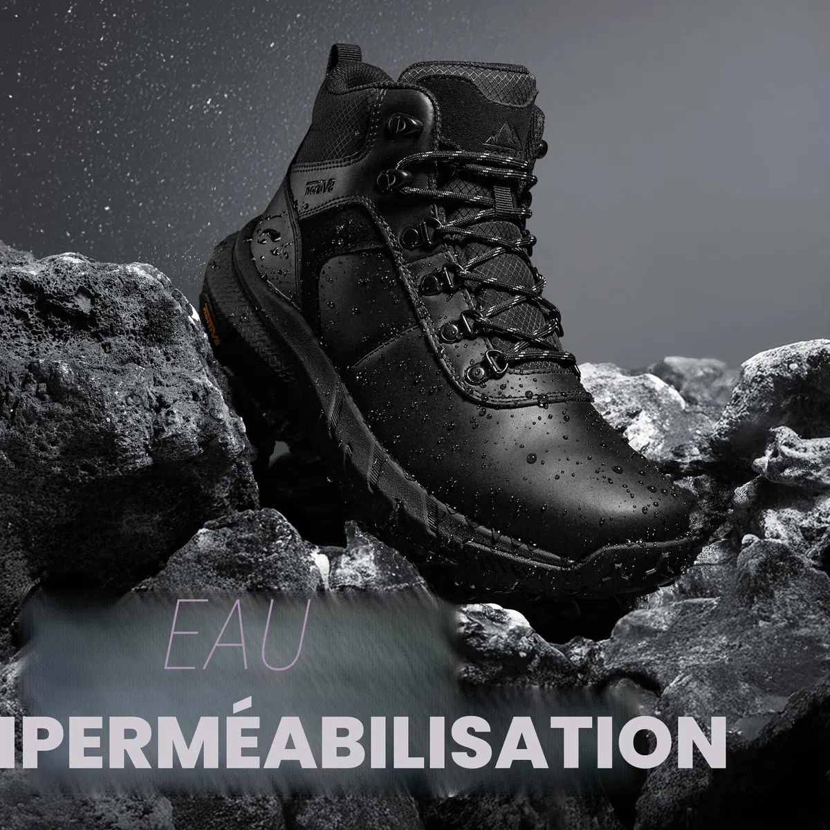 NORTIV 8 Homme Chaussures de Randonnée Imperméables | Rangers Mid Outdoor Marche Trail Bottes, Légers et Confortables, Antidérapantes et Protectrices