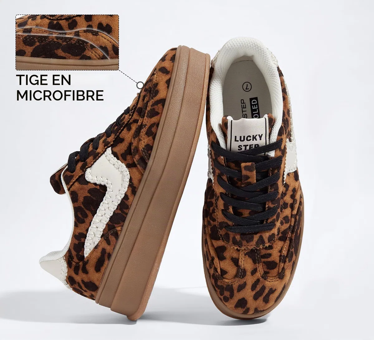 LUCKY STEP Baskets Femme à Plateforme – Sneakers Chunky de Mode, Chaussures Casual à Lacets, Confortables pour Marcher et au Quotidien
