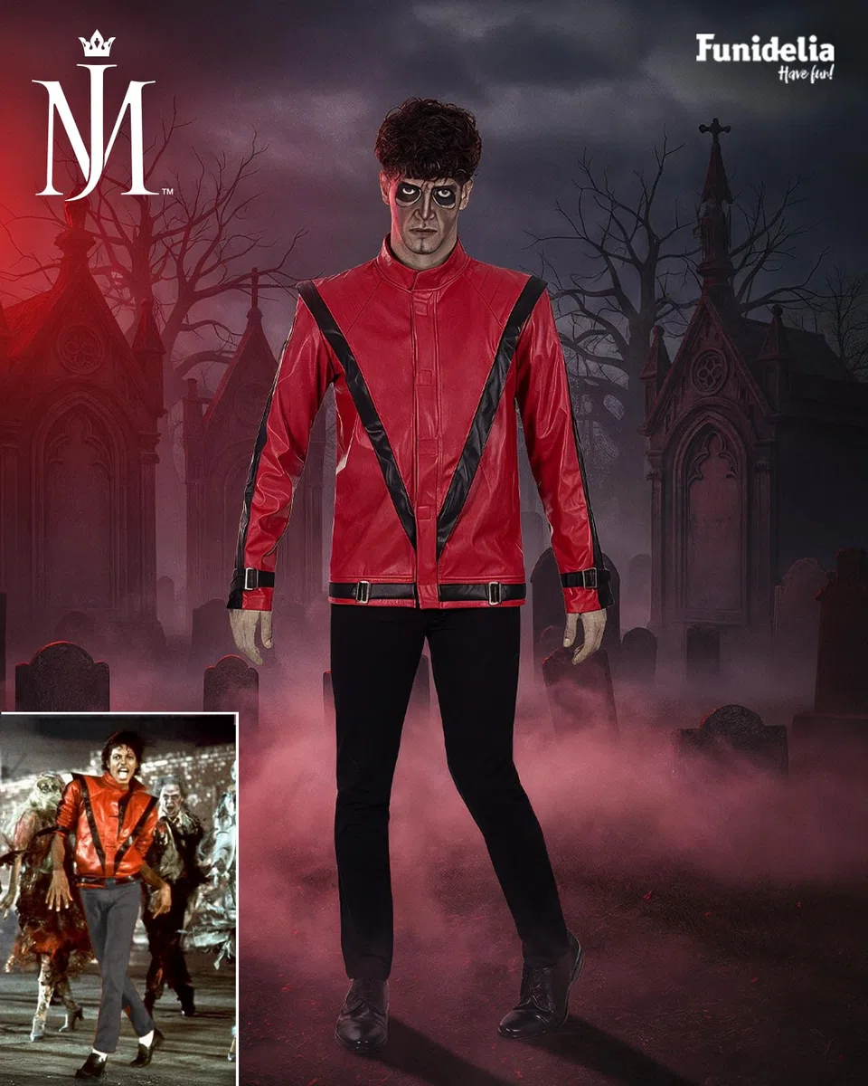 Funidelia Veste Officielle de Michael Jackson Thriller pour homme. Accessoires de déguisements pour adultes pour fêtes, Carnaval et Halloween