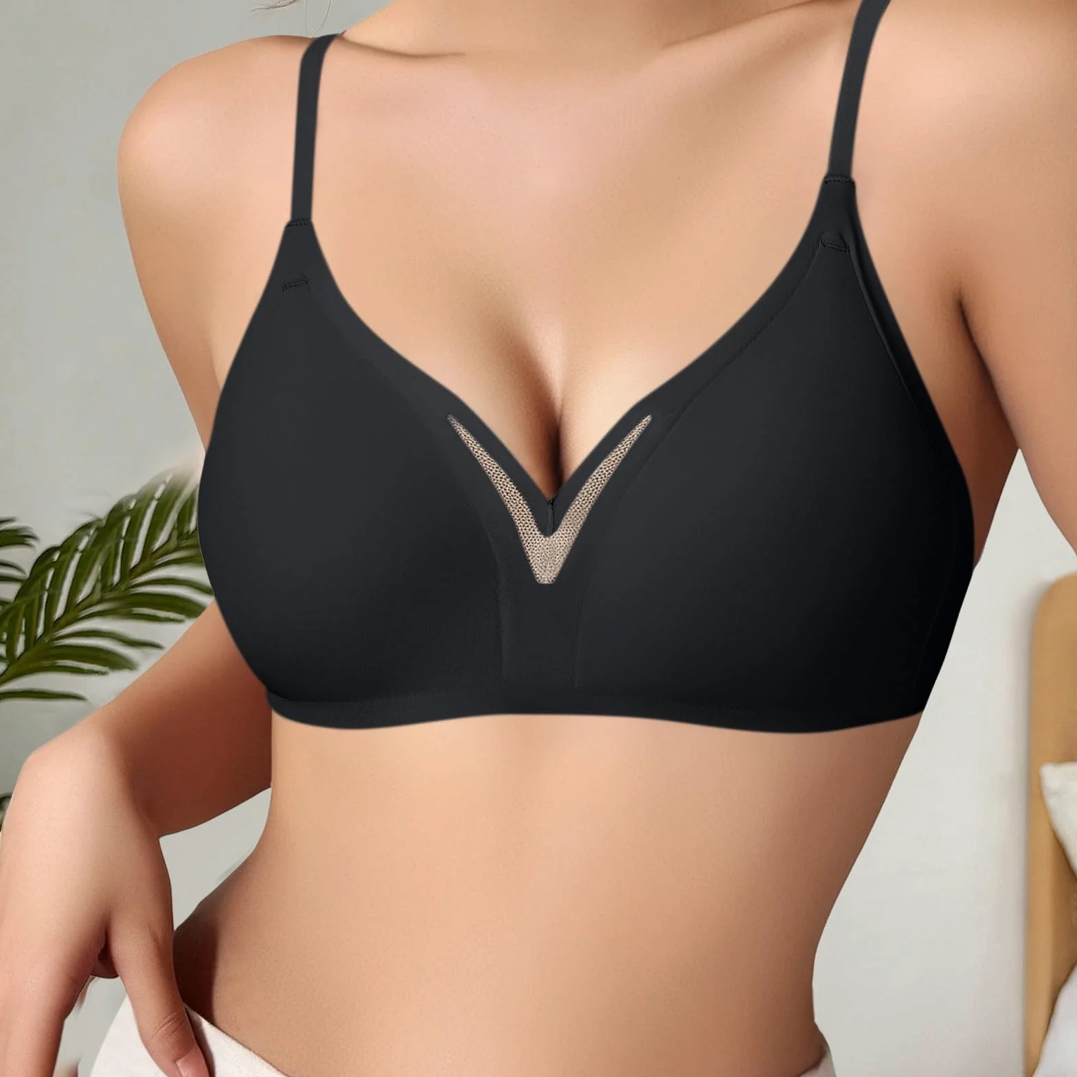 Soutien-Gorge Dos Nu pour Femme - Push Up - Bretelles rembourrées - Soutien-Gorge Push-up - sans Fil - Gros Seins au Quotidien - sans Fil - sans Couture - Lissage - Mode Automne été