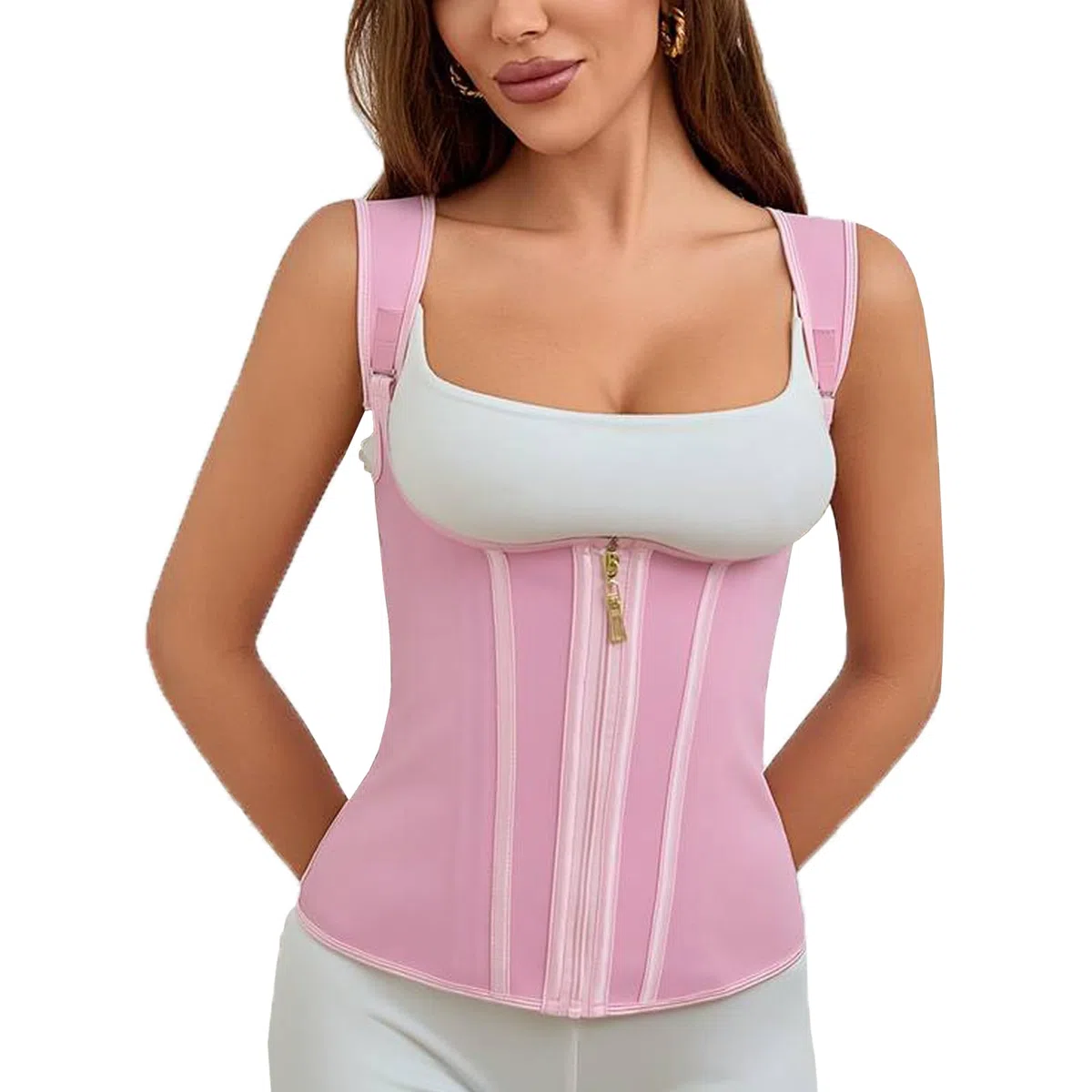 Ahigh Corset Bustier Femme Gaine Amincissante Ventre Plat, Ceinture Abdominale Minceur Waist Trainer Body Sculptant Latex Sport