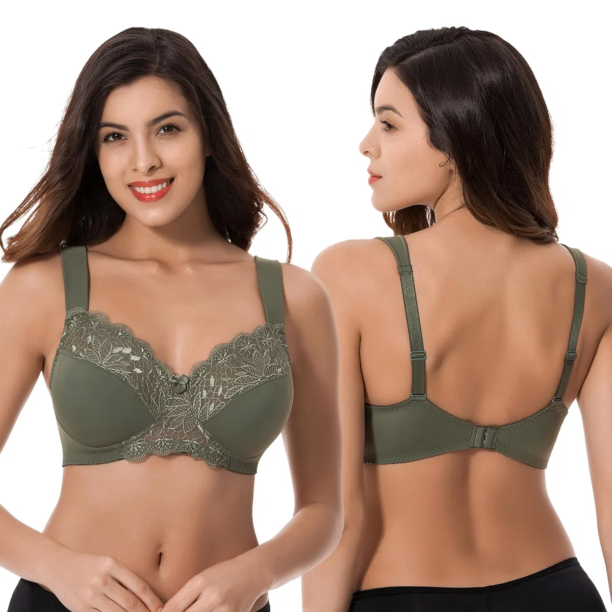 Curve Muse Non doublé Minimiseur Soutiens-Gorge sans Fil-x2 ou x3 | Couvrance totale, Bretelles réglables, Fermeture Agrafes, Nylon, Microfibre, Élasthanne