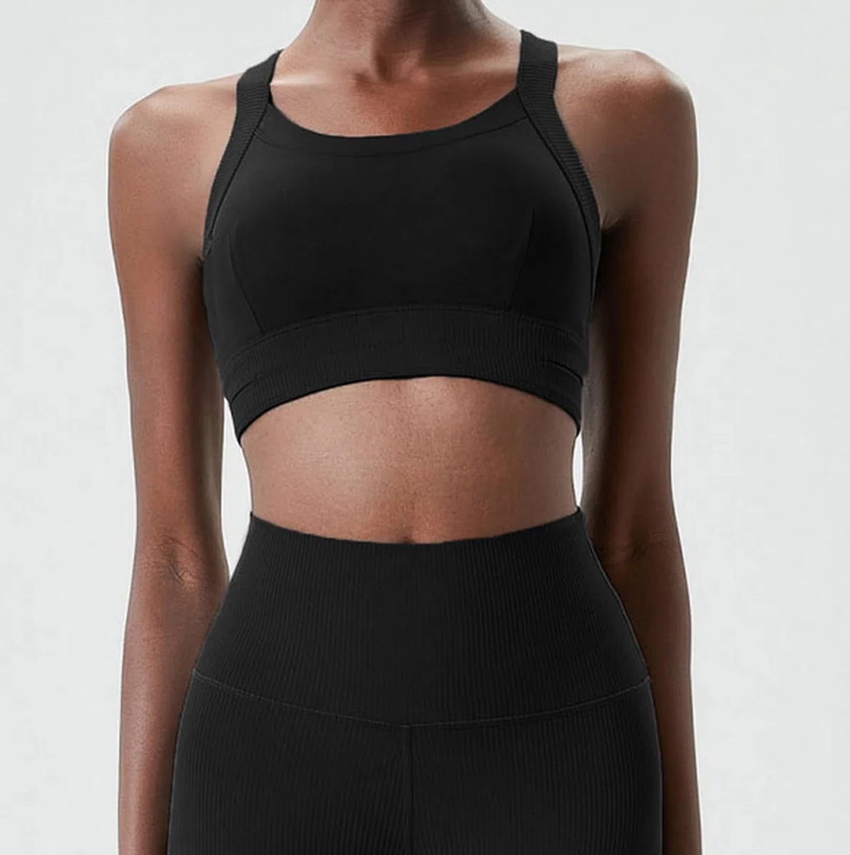 Soutien-gorge d'entraînement haute résistance pour femme - Sous-vêtements de sport - Ourlet creux - Réglable - Pour le yoga et le fitness