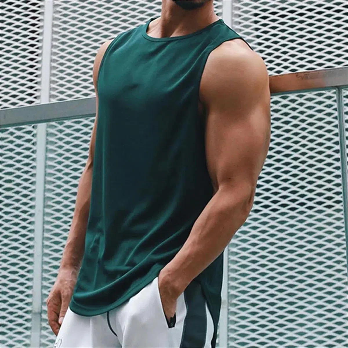 DéBardeur Sport Pour Hommes Débardeur de gymnastique hommes maille séchage rapide musculation chemise sans manches Fitness Singlets tenue de basket-ball gilet musculaire Pour Le Fitness(Black,M)